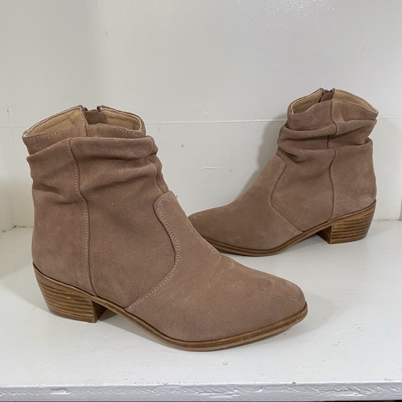 Anthropologie Barcelona Suede Slouchy Short Cowboy Ankle Boot Booties Slouch 36 - Picture 3 of 11